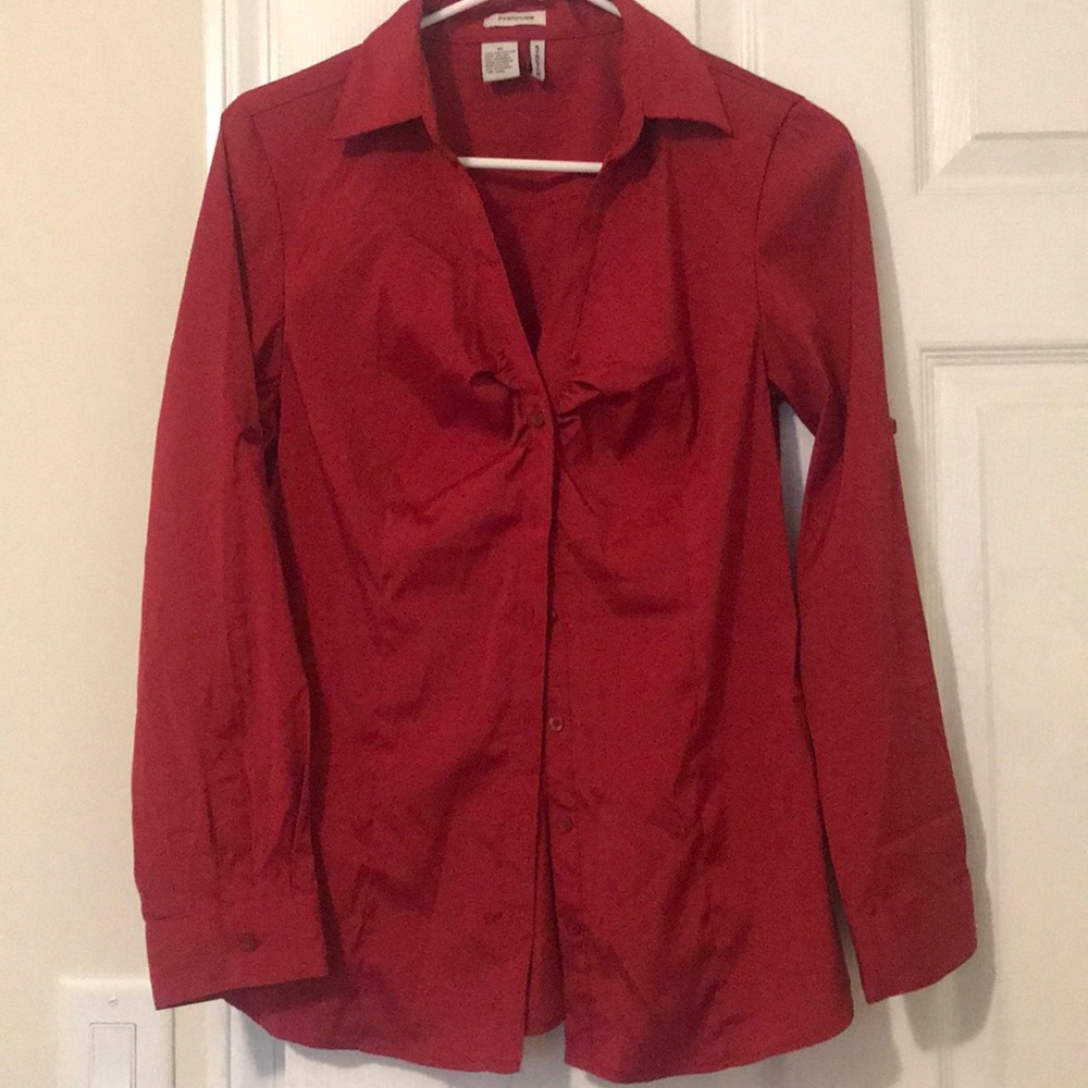 Long sleeve button up.